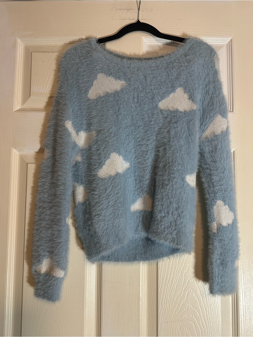 Cozy Cloud Scoop Neck Sweater in Light Blue